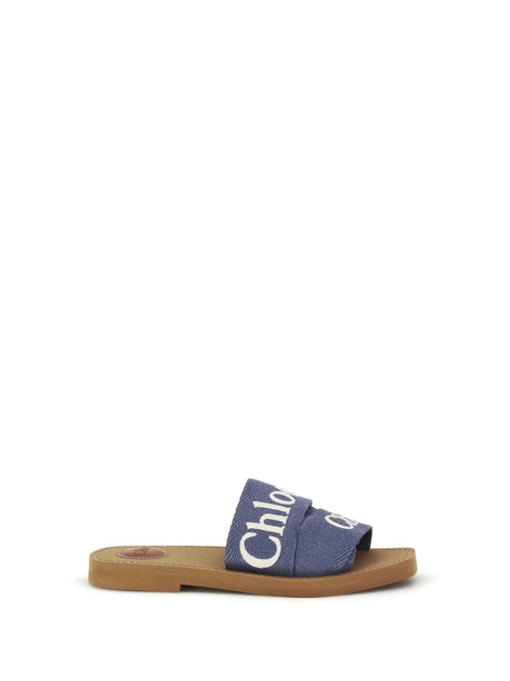 Chloé Woody Sandals - Surfing Blue