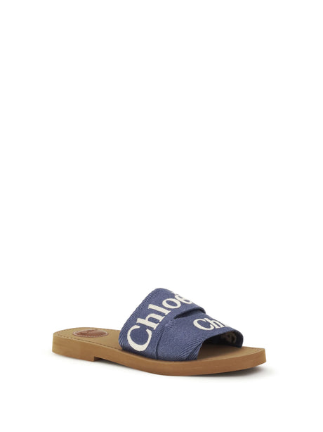 Chloé Woody Sandals - Surfing Blue