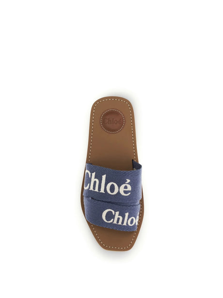 Chloé Woody Sandals - Surfing Blue
