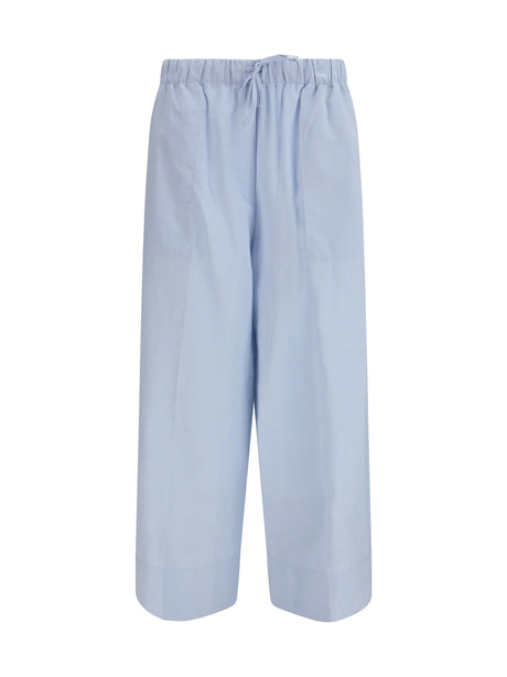 Toteme Cotton and linen blend palazzo Pants - Sky
