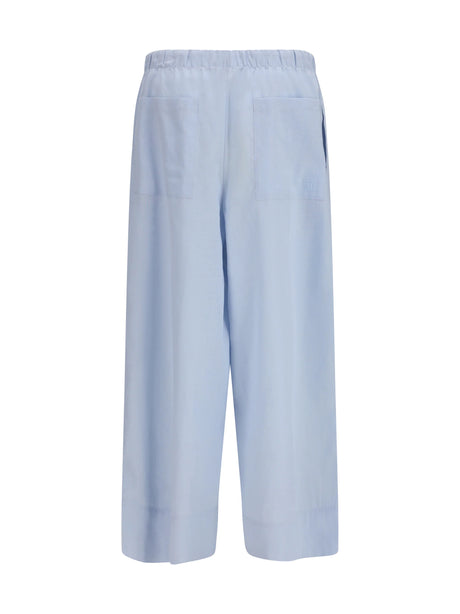 Toteme Cotton and linen blend palazzo Pants - Sky