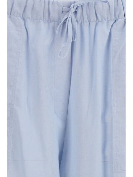 Toteme Cotton and linen blend palazzo Pants - Sky