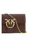 Pinko Love One Wallet - Burgundy Wine-Antique Gold