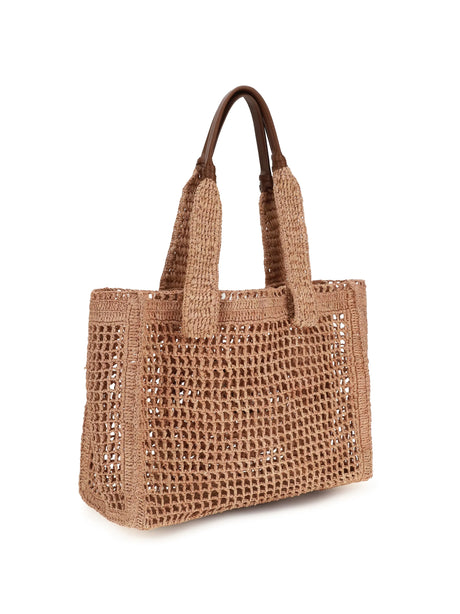 Chloé East-West Summer Banana raffia Tote Bag - Summery Beige