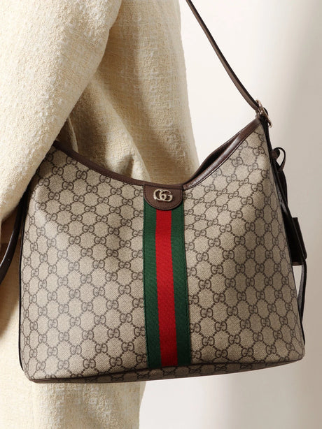 Gucci Ophidia GG fabric shoulder bag - Beige