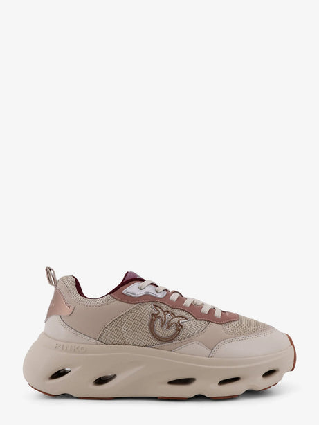 Pinko Nylon sneakers with leather inserts - Rosa