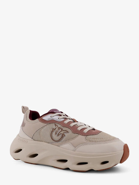Pinko Nylon sneakers with leather inserts - Rosa