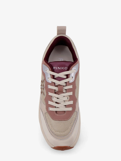 Pinko Nylon sneakers with leather inserts - Rosa