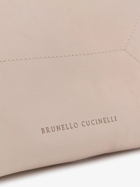 Brunello Cucinelli BC Duo leather shoulder bag - Avory
