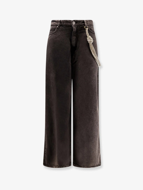 Pinko Lauryn bull denim jeans with removable jewel rope - Nero