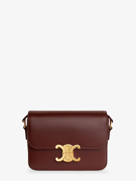 Celine Teen Triomphe leather crossbody bag - Chestnut