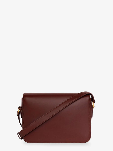 Celine Teen Triomphe leather crossbody bag - Chestnut
