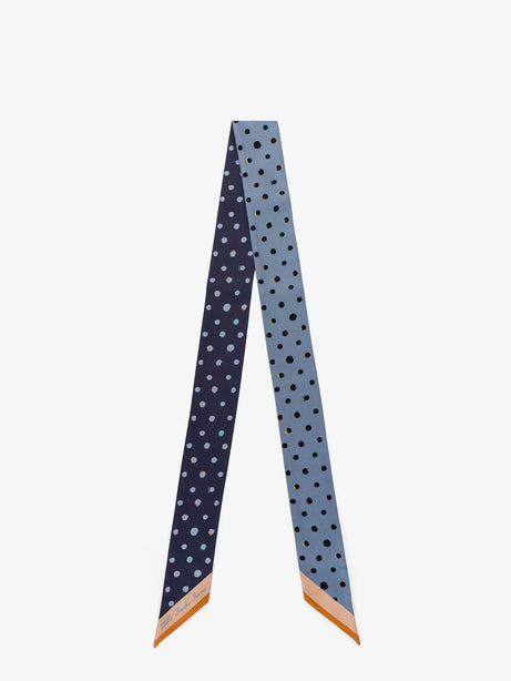 Fendi Silk Wrappy bandeau with Falena Dots - Azzurro Nero