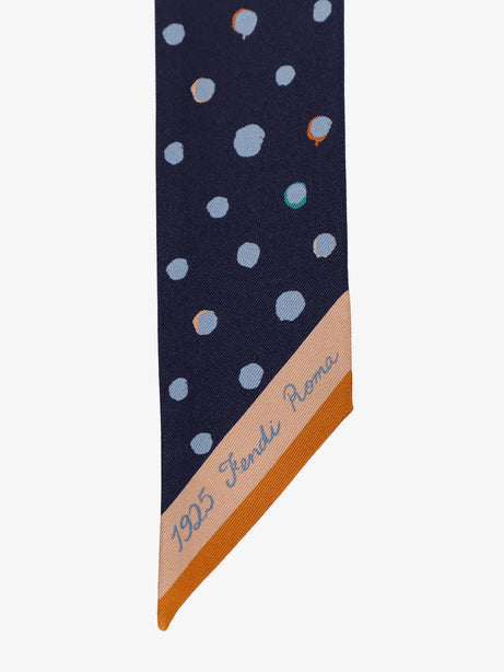 Fendi Silk Wrappy bandeau with Falena Dots - Azzurro Nero