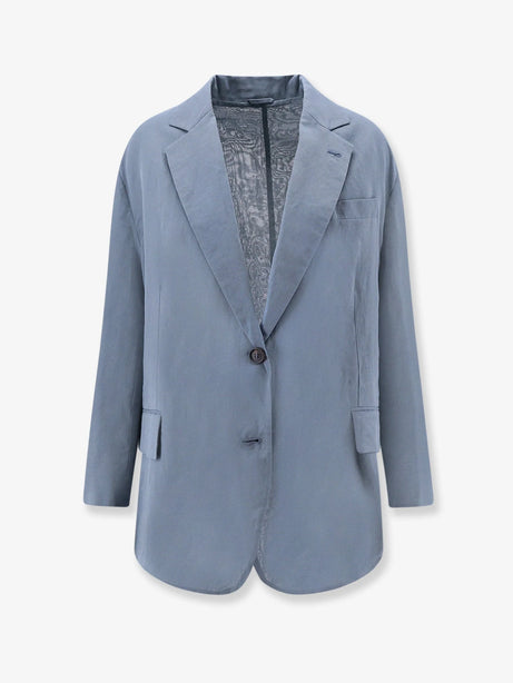 Brunello Cucinelli Deconstructed cotton blazer - Artic Blue