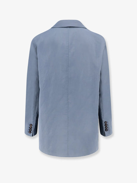 Brunello Cucinelli Deconstructed cotton blazer - Artic Blue