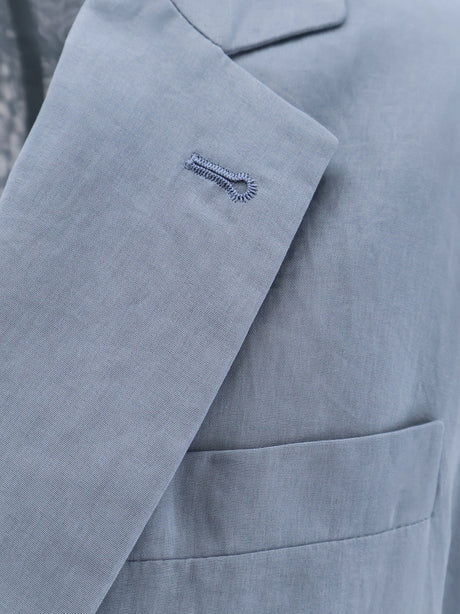 Brunello Cucinelli Deconstructed cotton blazer - Artic Blue