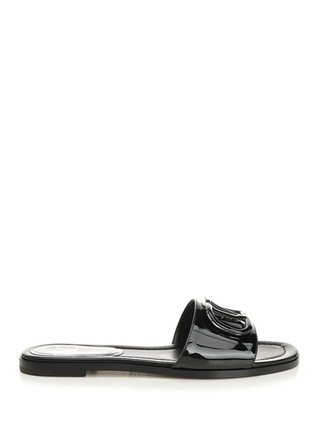 Valentino Garavani Vlogo Signature Slide Sandal - Black