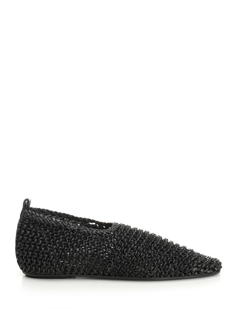 Toteme Woven Leather Ballerinas - Black