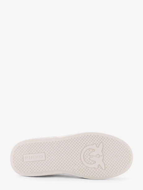 Pinko Yoko leather sneakers with mesh inserts - Bianco