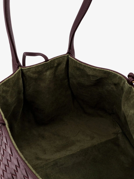 Bottega Veneta Pinacoteca leather handbag with Intrecciato motif - Dark Barolo/Pick-M B