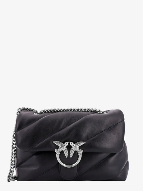 Pinko Matelassé leather shoulder bag - Nero