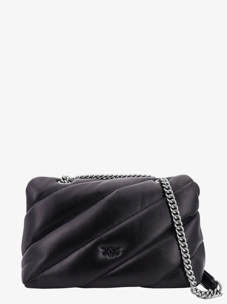 Pinko Matelassé leather shoulder bag - Nero