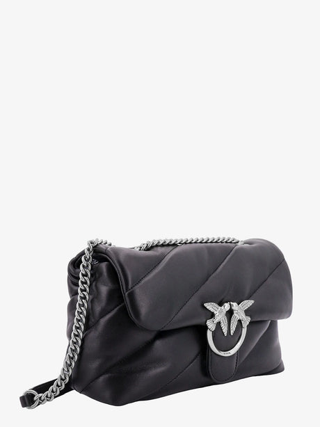 Pinko Matelassé leather shoulder bag - Nero