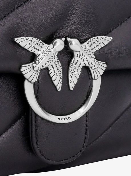 Pinko Matelassé leather shoulder bag - Nero