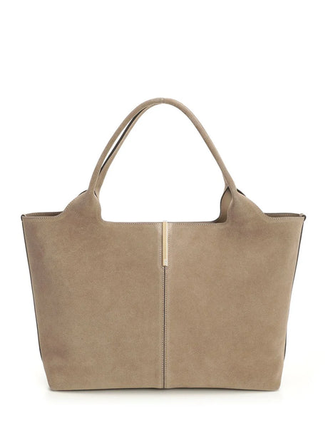 Tod'S Suede Shopping Bag - Beige