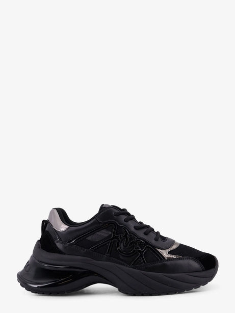 Pinko Ariel 33 leather sneakers with nylon inserts - Nero