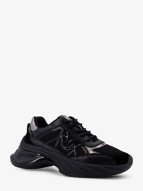 Pinko Ariel 33 leather sneakers with nylon inserts - Nero