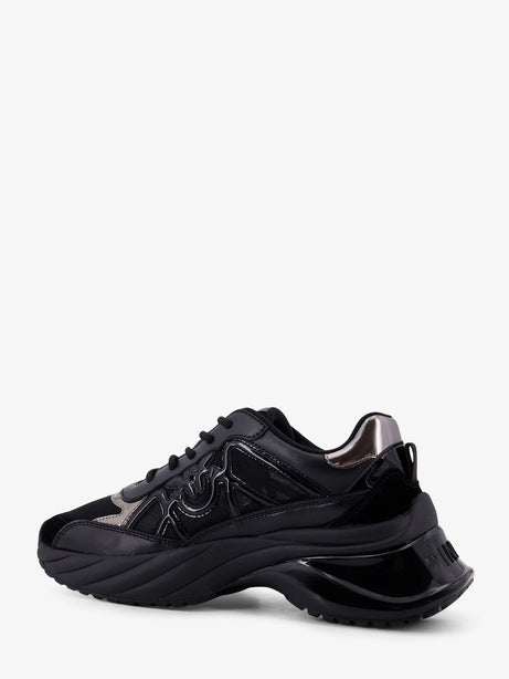 Pinko Ariel 33 leather sneakers with nylon inserts - Nero