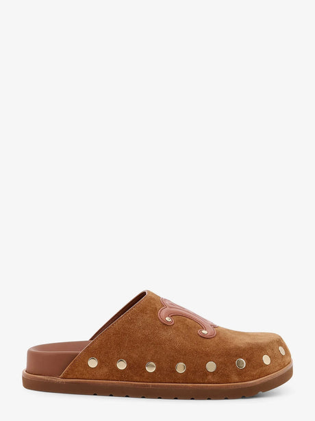 Celine Pitea suede sandals - Cognac