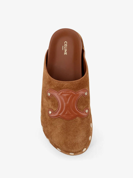 Celine Pitea suede sandals - Cognac