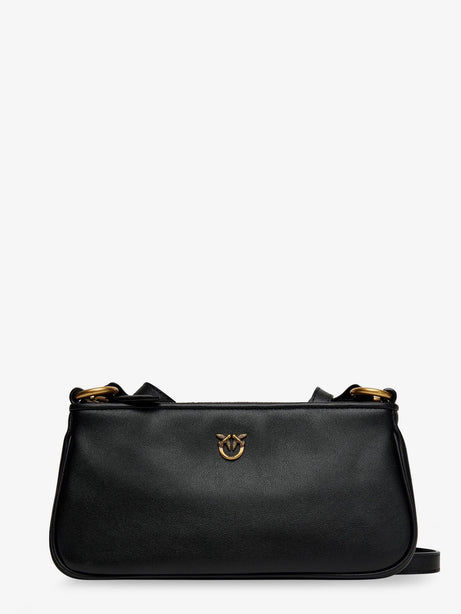 Pinko Mini Half Moon leather crossbody bag - Nero