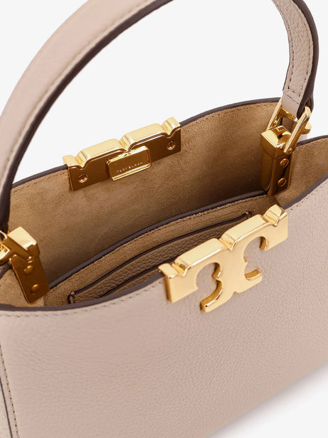 Tory Burch Eleanor Pebbled Mini Satchel crossbody bag - Light Stone