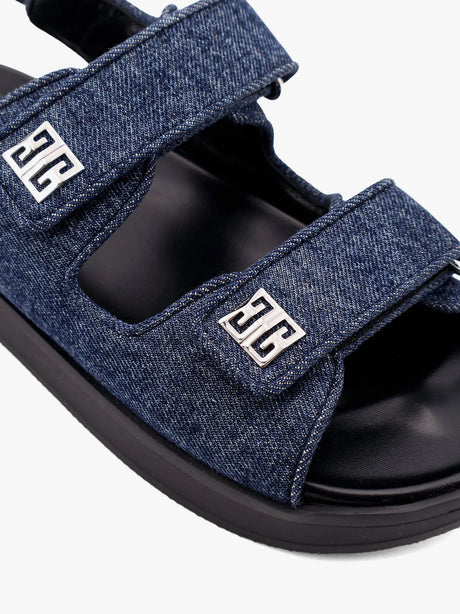 Givenchy Strap flat denim sandals - Blu