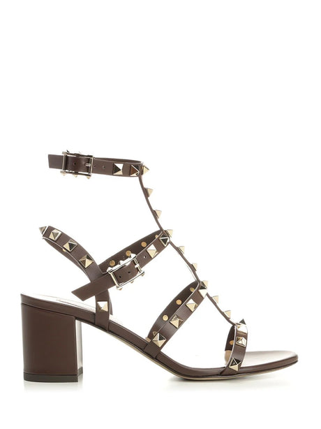 Valentino Garavani Rockstud Leather Sandals - Brown