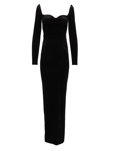 Balenciaga Off-Shoulder Maxi Dress - Black