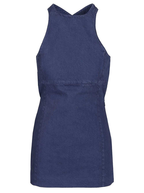 Miu Miu Minidress In Gabardine - Blue