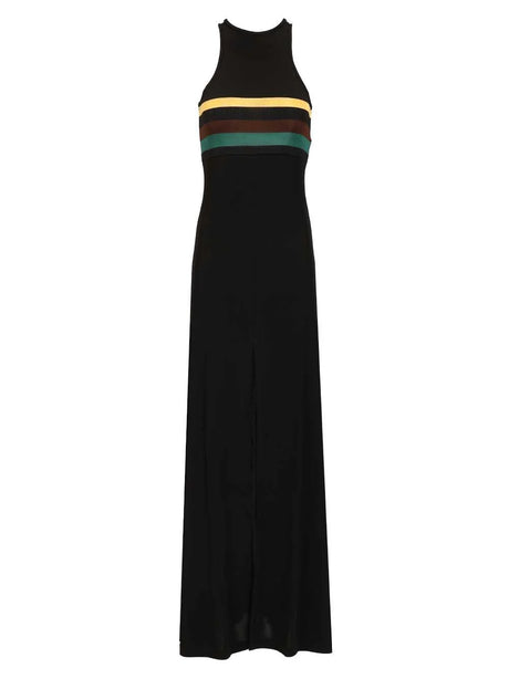 Saint Laurent Striped Jersey CrêPe Tank Dress - Black