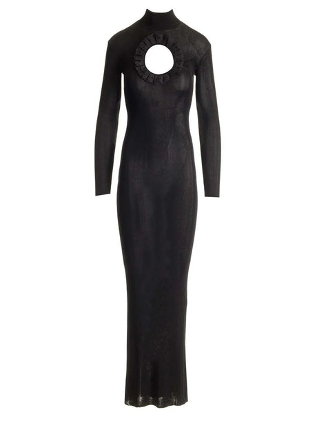 Self Portrait Residency Maxi Knit Dress - Black