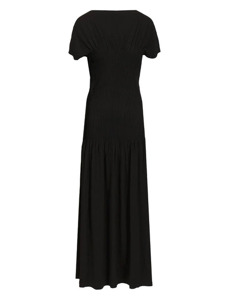 Toteme Pleated Jersey Dress - Black