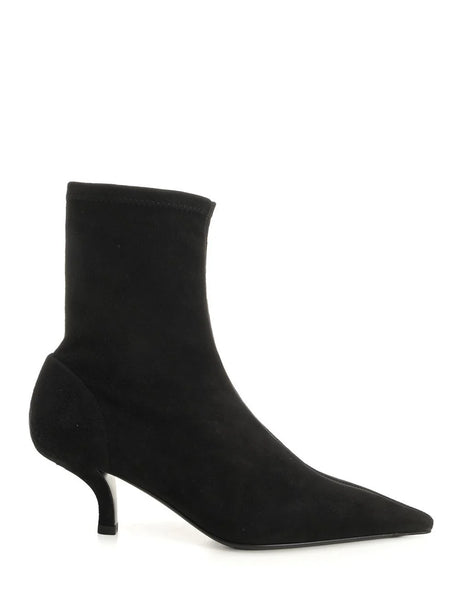 Toteme Suede Heeled Boots - Black