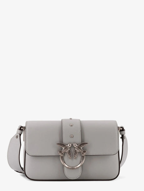 Pinko Mini Love Bag leather crossbody bag - Grigio