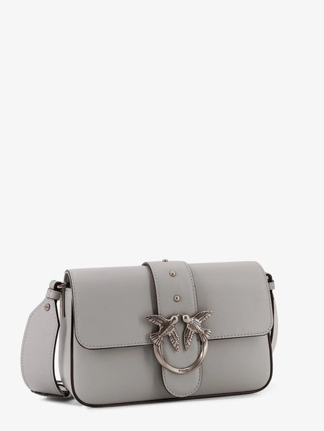 Pinko Mini Love Bag leather crossbody bag - Grigio