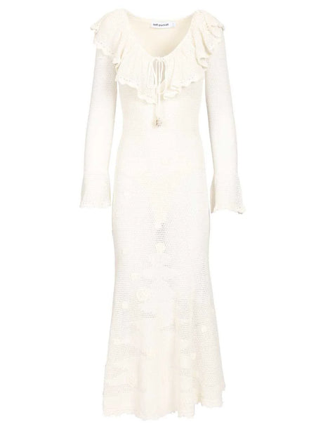 Self-Portrait White Midi Dress