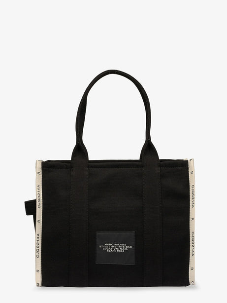 Marc Jacobs Traveler Tote canvas shopping bag with logo on the front - Black
