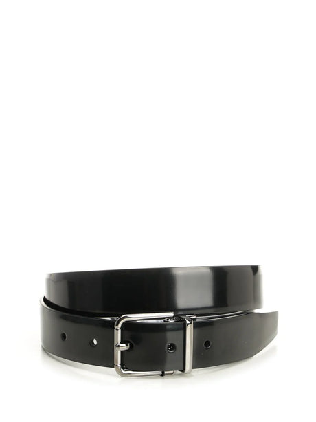 Dolce & Gabbana Brushed Leather Belt - Black